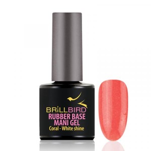 Rubber Gel Base&Color - 3 Coral - White Shine 8ml